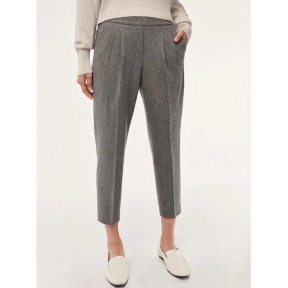 Aritzia Babaton Women’s Cohen Pull On Wool Blend Crop Ankle Heather Gray Size 0
